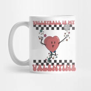 Retro Volleyball Valentines Day Heart, Volleyball Is My Valentine Mug